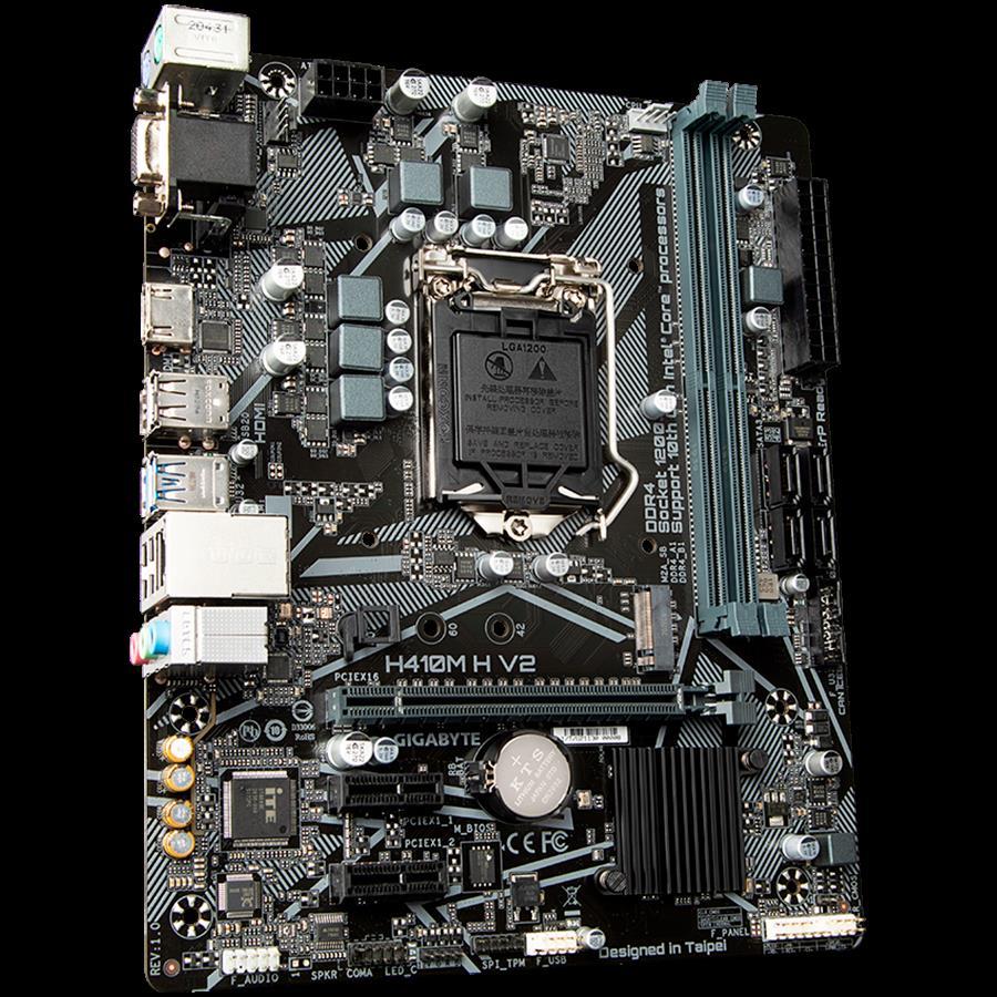 GIGABYTE Mainboard Desktop H410 (S1200, 2xDDR4, HDMI, VGA, 1xPCIex16, 2xPCIex1, ALC887, 8118 Gaming GbE LAN, 4xSATA III, 1xM.2, USB 3.2, USB 2.0) mATX, H410M H V2