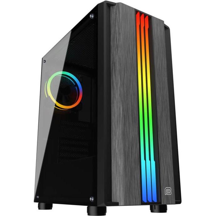 Bit Force POLARIS RGB-2 Midi Tower RGB Gaming PC ATX kućište bez napajanja, crno, 2911106