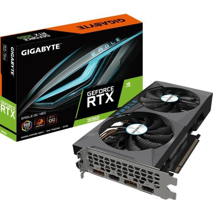 Gigabyte GF RTX3060 EAGLE, 12GB GDDR6, LHR, GV-N3060EAGLE-12GD