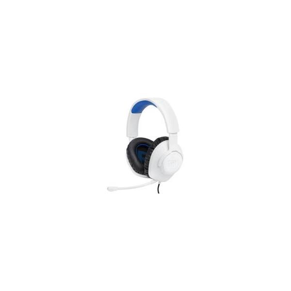 JBL Quantum 100P Console naglavne igraće slušalice s mikrofonom, 3.5mm, bijelo-plave, JBLQ100PWHTBLU