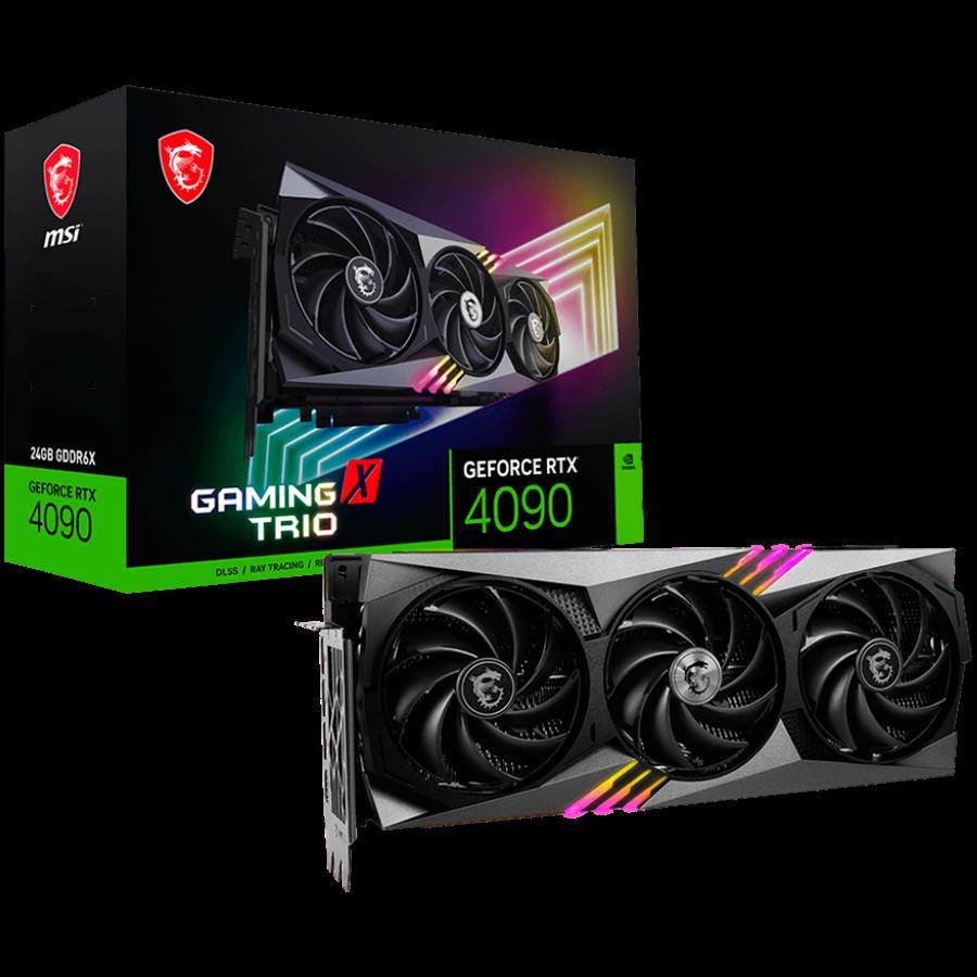 MSI Video Card Nvidia RTX 4090 GAMING X TRIO 24G (24GB GDDR6X/384bit, PCI-E Gen4, 3x DP, 1x HDMI, 1x16-pin Power Connector, 850W recommended PSU, ATX, Retail), RTX 4090 GAMING X TRIO 24G - Slika 2