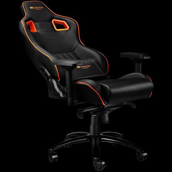 CANYON Corax G?-5, Gaming chair, PU leather, Cold molded foam, Metal Frame , Frog mechanism, 90-165 dgree, 4D armrest, Tilt Lock, Class 4 gas lift, metal 5 Stars Base, 60mm PU caster,black+Orange. - Slika 3