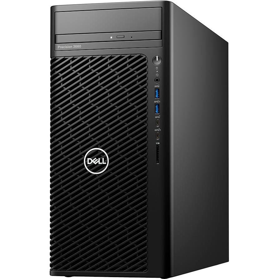 Dell Precision 3660 Tower, Intel Core i9-12900 (30MB, 16C, 2.4GHz to 5.1GHz, 65W, TDP), 16GB (2x8GB) DDR5 4400MHz, M.2 1TB PCIe + 2TB SATA 3.5" HDD, Intel UHD 770, DVD/RW, Mouse/Kb, Ubuntu, 3Y PS NBD