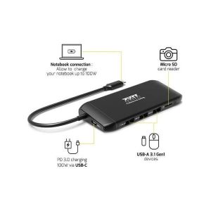 Port docking travel USB-C,1x4K ili 2xFHD, do 100W, 901913