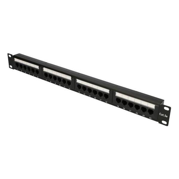 ExtraLink 24 Port CAT5E UTP Patch Panel V2 Black, EX.9809