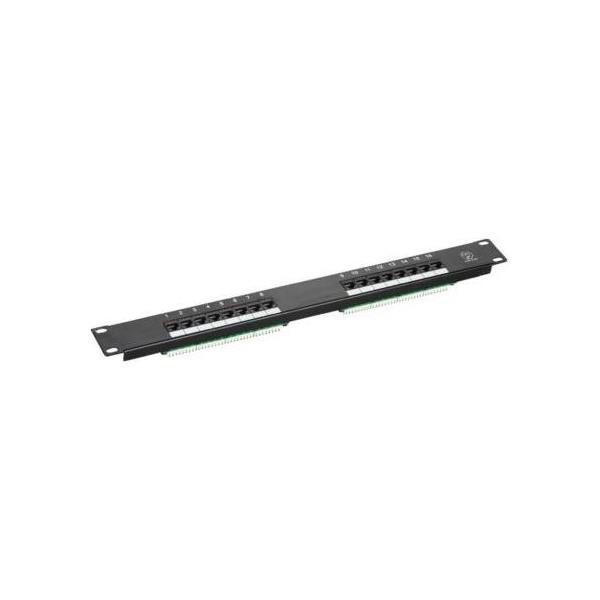 NaviaTec Cat6 Unshielded 16-Port Patch Panel, Black, CAT6-UPP332