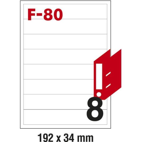 Etikete ILK za registratore 192x34mm pk100L Fornax F-80,