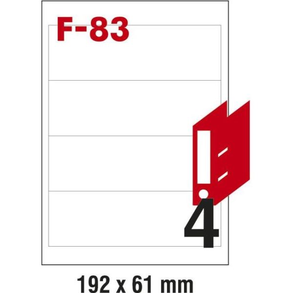 Etikete ILK za registratore 192x61mm pk100L Fornax F-83,