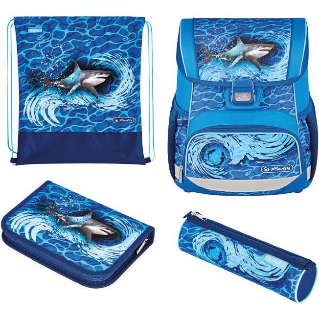 Torba školska anatomska 4/1 Loop Blue Shark Herlitz 50043095,