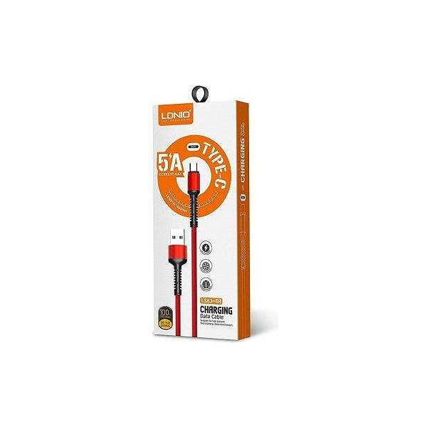 USB KABEL LDNIO LS63-5A 5A 1m TIP C CRVENI