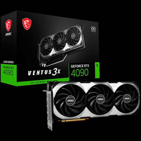 MSI Video Card NVidia RTX 4090 VENTUS 3X 24G OC (24GB GDDR6X/384bit, PCI-E Gen4, 1x 16-pin Power Connector, 3x DP, 1x HDMI, 850W recommended PSU, ATX, Retail), RTX 4090 VENTUS 3X 24G OC
