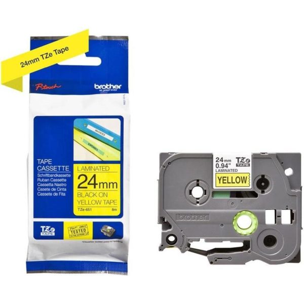 Vrpca Brother p-touch TZE651 24mm yellow/black, TZE651