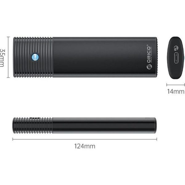 Orico vanjsko kućište dual protocol NVMe/NGFF(SATA) M.2 SSD (10Gbps), tool free, USB-C, aluminij+ABS, crno ORICO-PWDM2-G2-BK-EP - Slika 2