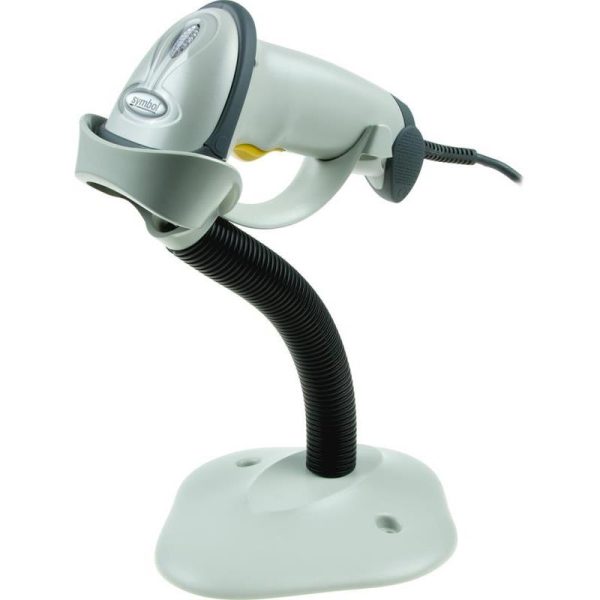 Zebra LS2208 1D laserski barcode čitač + stalak, USB, svijetlo sivi, LS2208-SR20001R-UR