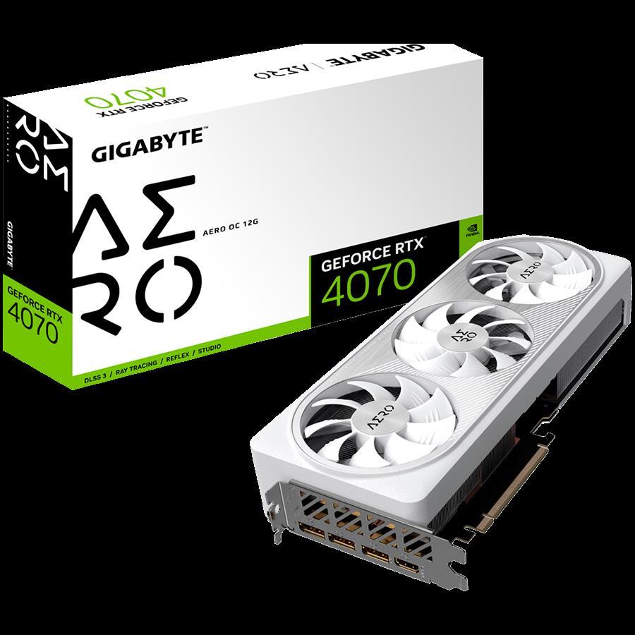 GIGABYTE Video Card NVIDIA GeForce RTX 4070 AERO OC 12GB, GDDR6X 12GB/192bit, PCI-E 4.0, 1x HDMI, 3x DP, Retail, GV-N4070AERO OC-12GD