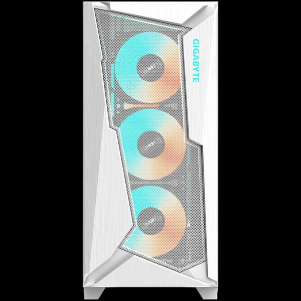 GIGABYTE C301 GLASS Midi Tower, E-ATX, USB 3.1 Gen2 Type-C x1, USB 3.0 x2, Audio In & Out, LED Switch, 4x 120mm ARGB fans, Tempered Glass, White, GB-C301GW - Slika 2