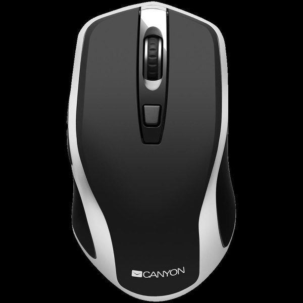 CANYON MW-19, 2.4GHz Wireless Rechargeable Mouse with Pixart sensor, 6keys, Silent switch for right/left keys, Max. usage 50 hours for one time full charged, 300mAh Li-poly battery, CNS-CMSW19B_EU