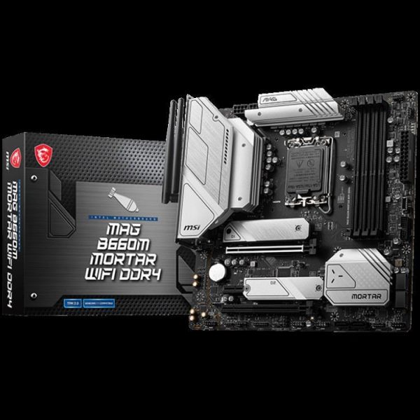 MSI MAG B660M MORTAR WiFi DDR4, mATX, Socket LGA 1700 (Dual Channel, 4xDIMM, 2x PCI-E x16, 1x PCI-E x1, 6x SATAIII, 2x M.2, 1x HDMI, 1x DP, 8x USB 2.0, 2x USB 3.2 Type-C Gen 2, 5x USB 3.2 Type-A), WiF - Slika 2