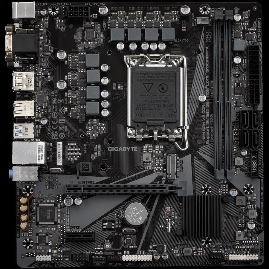 GIGABYTE Mainboard Desktop H610M S2H V2 DDR4 (LGA1700, 2xDDR4, 1xD-Sub, 1xDVI-D, 1xHDMI, 1xDP, GLAN, 1xPCI Express x16 4.0, 1xPCI Express x16 3.0, 1xM.2, 4xSATAIII, 4xUSB3.2 Gen1, 4xUSB2.0/1.1) mATX - Slika 3