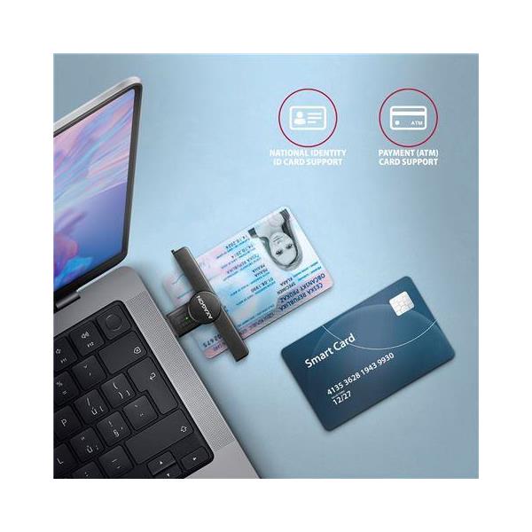 Čitač pametnih kartica AXAGON CRE-SMP1A USB 2.0 Pocket Reader, CRE-SMP1A - Slika 3