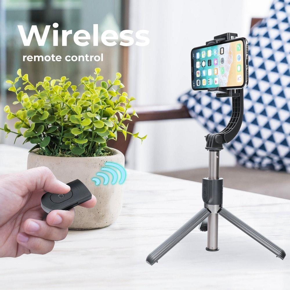 Kombinirani selfie štap sa stativom i daljinskim upravljačem bluetooth GIMBAL STABILIZER crni SSTR-L08, 238211 - Slika 4