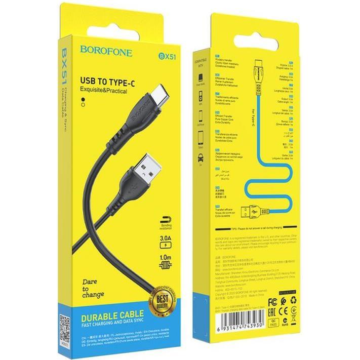 Kabel BOROFONE USB Kabel - BX51 3A USB-C 1m crni, 4873