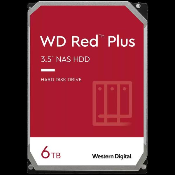 HDD NAS WD Red Plus (3.5'', 6TB, 256MB, 5400 RPM, SATA 6 Gb/s), WD60EFPX