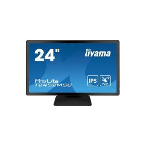 IIYAMA Monitor LED PROLITE T2452MSC-B1 24” PCAP multi-touch edge-to-edge glass and anti fingerprint coating IPS Full HD 400 cd/m2 HDMI DP Speakers