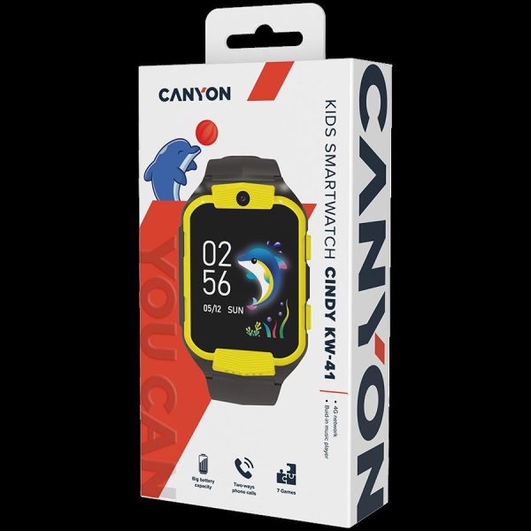 CANYON Cindy KW-41, 1.69''IPS colorful screen 240*280, ASR3603C, Nano SIM card, 192+128MB, GSM(B3/B8), LTE(B1.2.3.5.7.8.20) 680mAh battery, built in TF card: 512MB, Yellow, host: 53.3*42.3*14.5mm stra - Slika 8