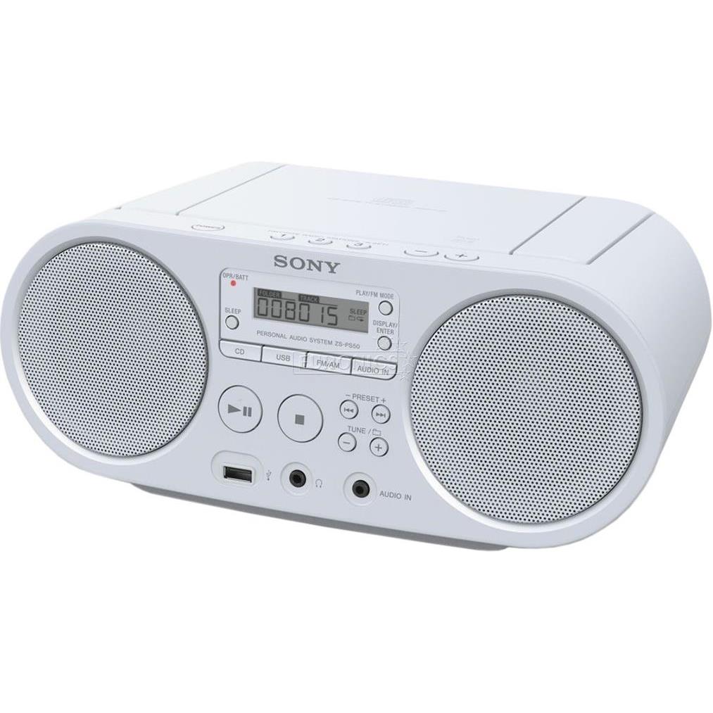 Sony ZS-PS50, CD Boombox, USB, bijeli, ZSPS50W.CET