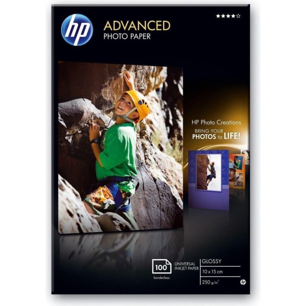 Papir HP Q8692A advanced glossy photo 10x15 250g 100L, Q8692A