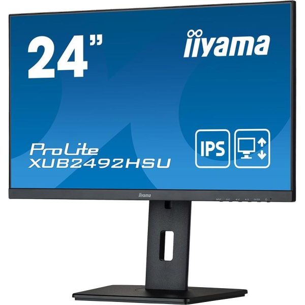 IIYAMA Monitor LED XUB2492HSU-B5 23.8" IPS 1920 x 1080 75Hz 250 cd/m2 1000:1 4ms VGA, HDMI, DP, USB 2.0 Hub, height, swivel, tilt, pivot, 3y, Black - Slika 3