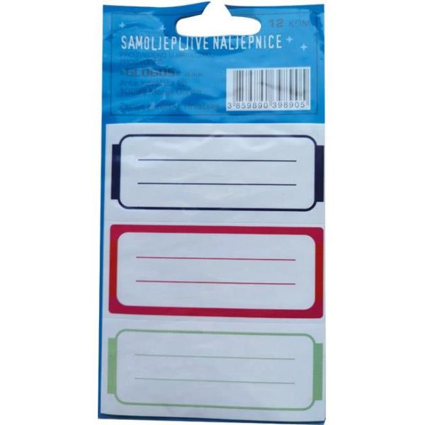 Etikete školske 3/1x4 linije 2 Glogos sortirano blister, 000043536