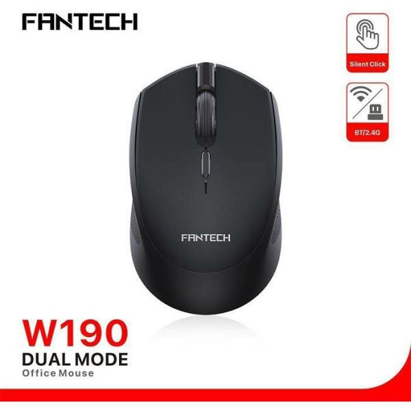 MIŠ BEŽIČNI FANTECH 1600 DPI W190 CRNI