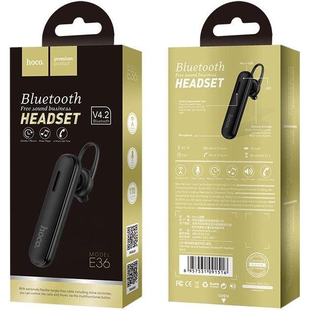 HOCO Headset - E36 bluetooth black, 100182 - Slika 2