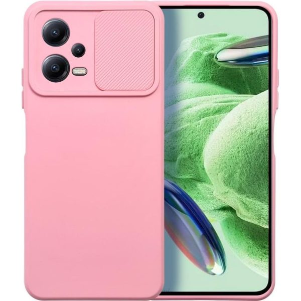 Maskica SLIDE XIAOMI Redmi NOTE 12 5G light pink