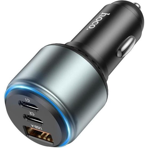 Auto punjač HOCO USB QC 2x Type C PD 95W Galloper NZ9 black