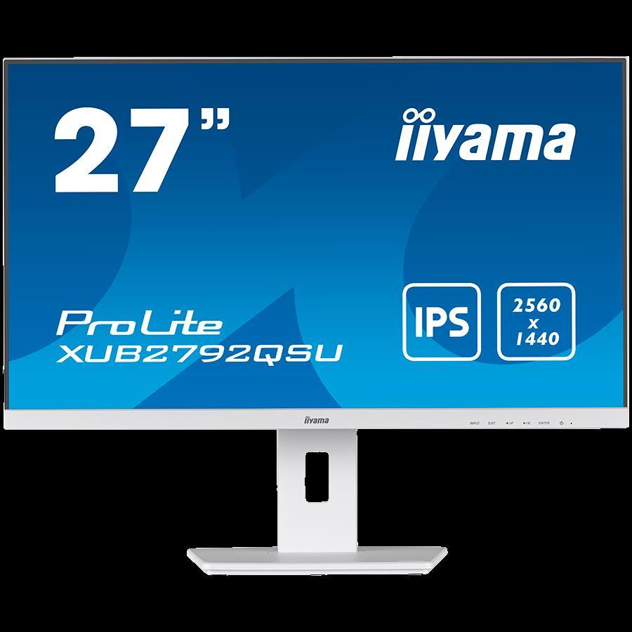 IIYAMA Monitor LED XUB2792QSU-W5 27" IPS 2560 x 1440 @75Hz 350 cd/m2 1000:1 5ms DVI HDMI DP USB 3.0 x 2 HDCP height, pivot (rotation), swivel, tilt 3y white - Slika 2