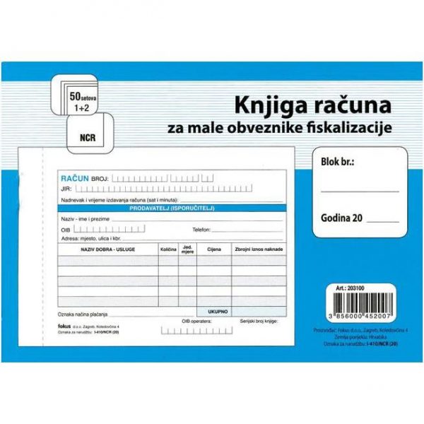 Obrazac I-410/NCR knjiga računa A6 Fokus