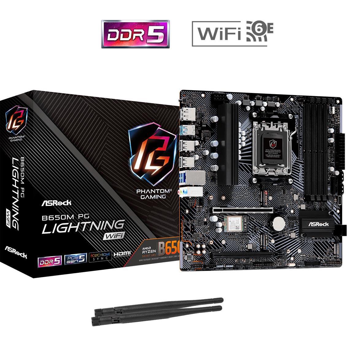 ASROCK B650M PG LIGHTNING WIFI AM5 mATX