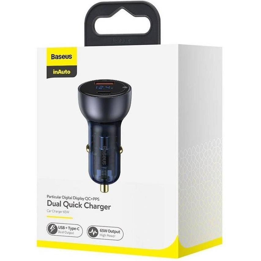 Auto punjač BASEUS USB + Type C QC3.0 PD 65W tarnish CCKX-C0A/VCKX65C - Slika 5