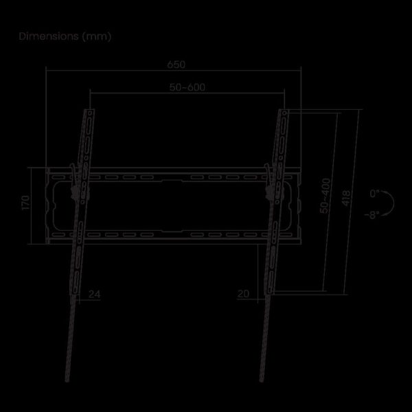 SBOX zidni stalak za TV 37“-70“/94-178 cm,do 35 kg, PLB-3446T