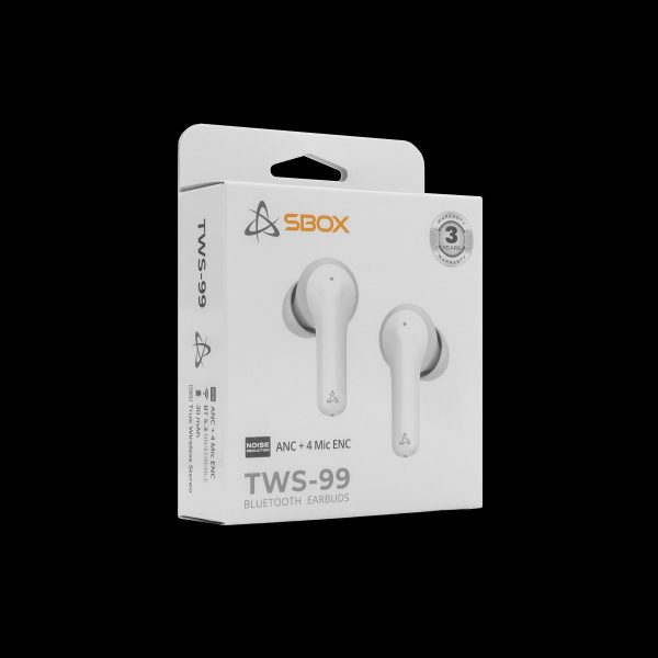 EARBUDS Slušalice + mikrofon SBOX Bluetooth EB-TWS99 Bijele / ANC+ 4 Mic ENC - Slika 4