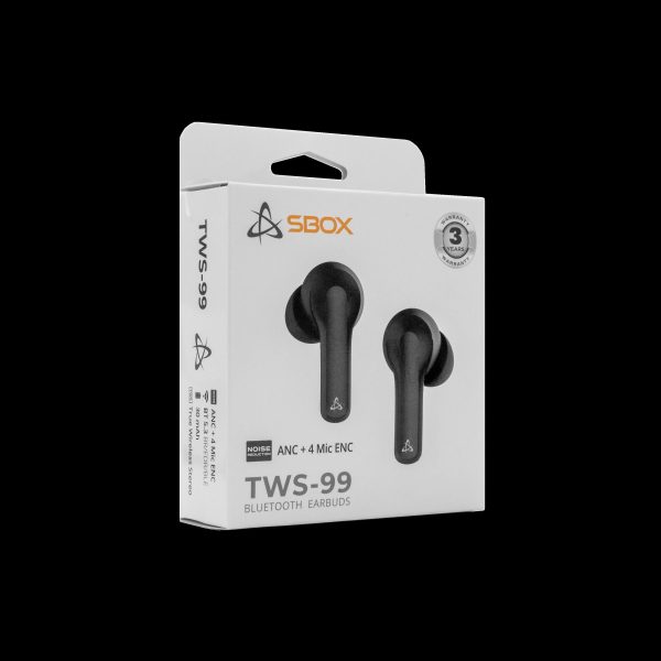 EARBUDS Slušalice + mikrofon SBOX Bluetooth EB-TWS99 Crne / ANC+ 4 Mic ENC - Slika 2