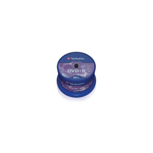 DVD+R Verbatim 4.7GB 16× Matt Silver 50 pack spindle