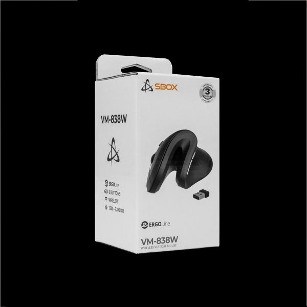 MIŠ SBOX VM-838W Vertical Wireless Crni