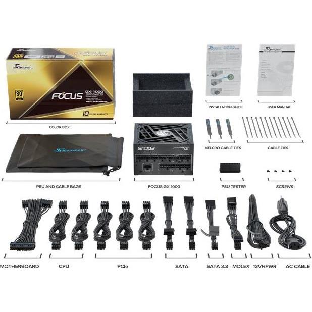 NAPAJANJE Seasonic FOCUS GX-1000 ATX 3.0, 80 Plus Gold SSR-1000FX3 - Slika 4