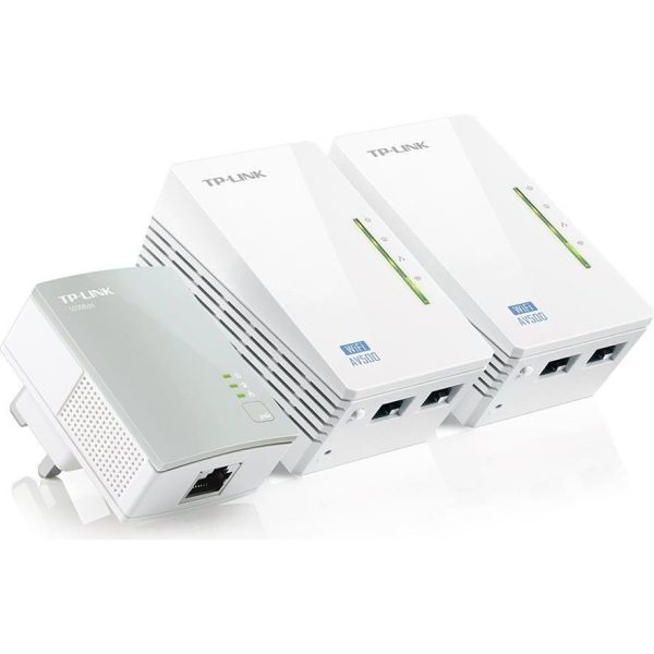 AV500 2-port Powerline WiFi Extender 3-pack KIT, including 2 TL-WPA4220 and 1 TL-PA4010, 500Mbps Powerline datarate, 300Mbps wireleses N,Plug and Play, 2 fast ethernet ports, WiFi Clone,TL-WPA4220TKIT