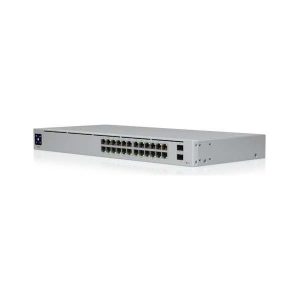 Ubiquiti USW-24-POE Gigabit Layer 2 switch with twenty-four Gigabit Ethernet ports including sixteen auto-sensing 802.3at PoE+ ports, and two SFP ports, USW-24-POE-EU