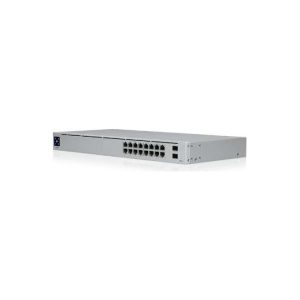 Ubiquiti USW-16-PoE 16-port Layer 2 PoE switch, 8 x GbE PoE+, 8 x GbE ports, 2 x 1G SFP ports, 42W total PoE Power, fanless, silent cooling, ESD/EMP protection, USW-16-POE-EU